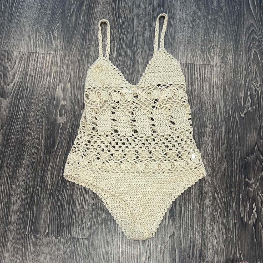 Crochet Tan Bodysuit